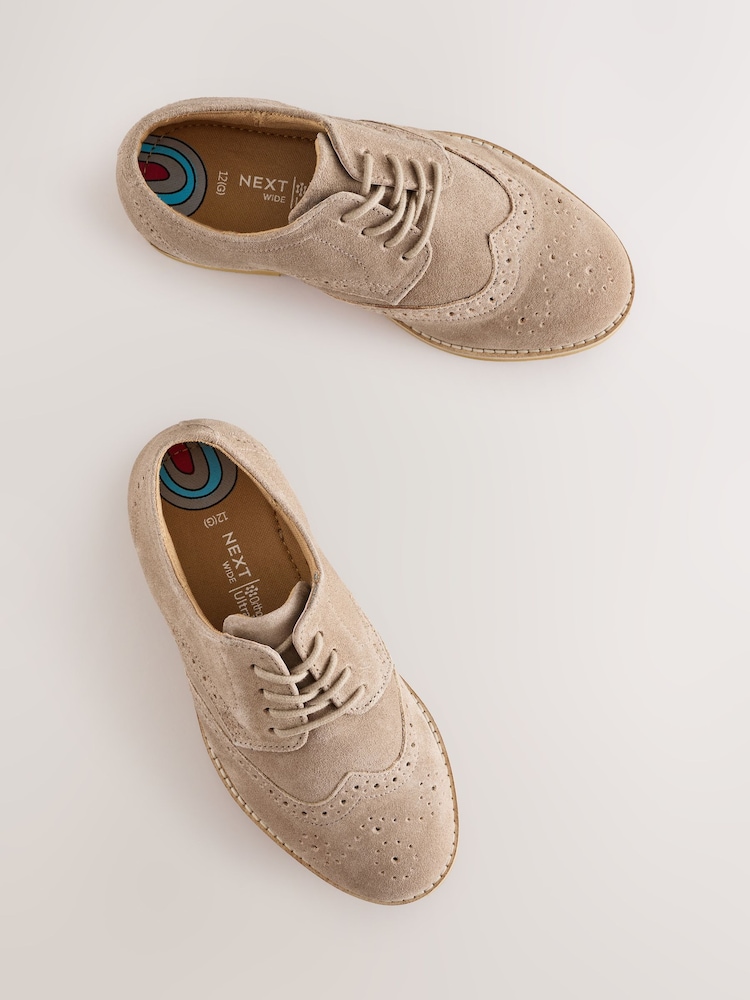 Neutral Wide Fit (G) Smart Leather Brogue Shoes - Image 5 of 6