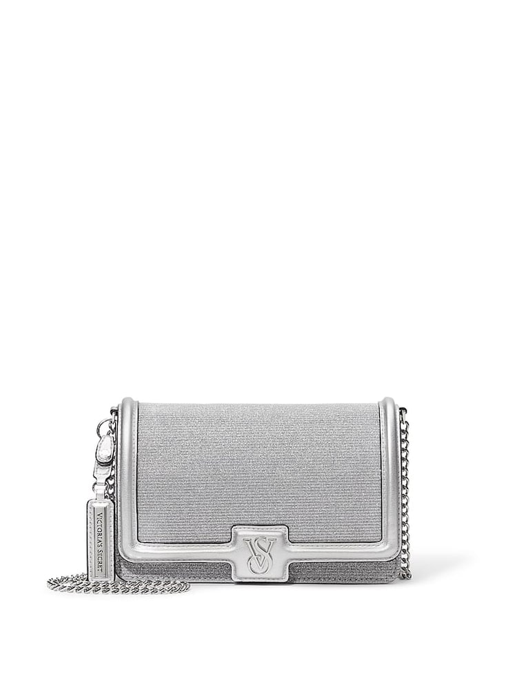 Victoria's Secret Silver Mini Crossbody Bag - Image 1 of 4 Victoria's Secret Silver Mini Crossbody Bag - Image 1 of 4