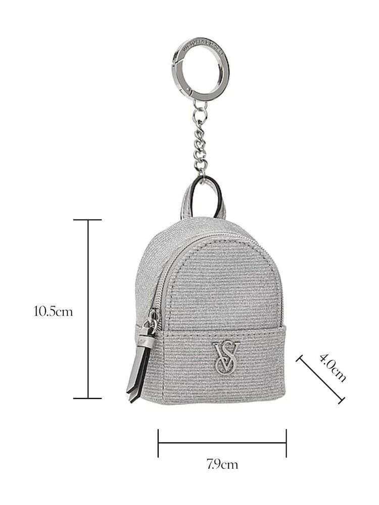 Victoria's Secret Silver Backpack Keychain - Image 3 of 3