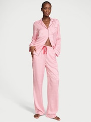 Victoria's Secret Pretty Blossom Pink Heart Satin Long Pyjama Set - Image 1 of 3