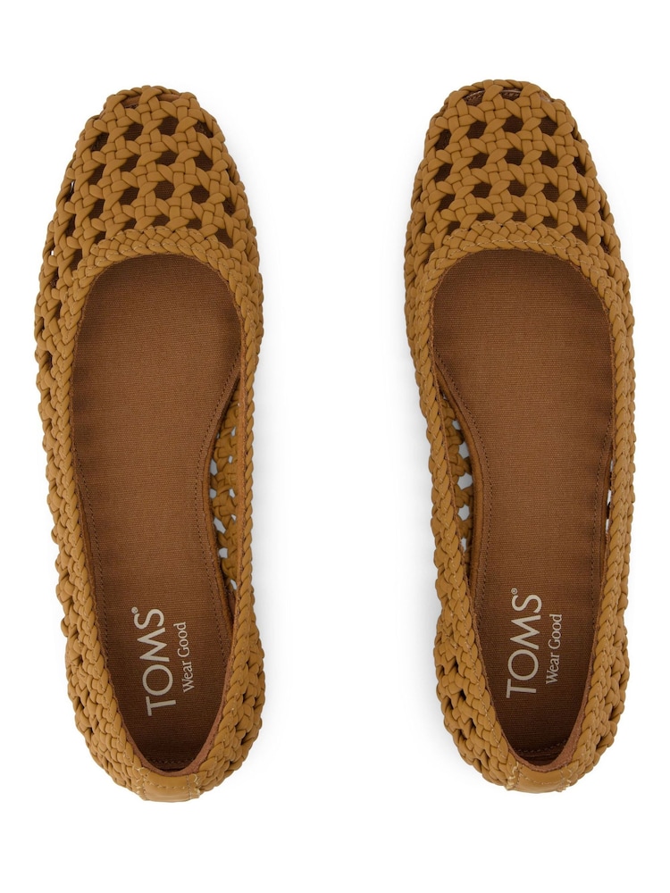 Коричневый - Балетки TOMS Briella Basket Weave - Изображение 6 из 6