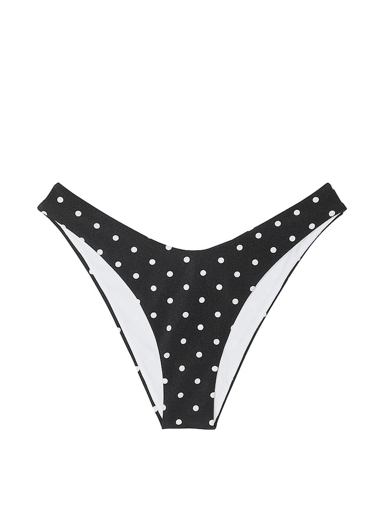 Victoria's Secret Black And White Dot Brazilian Bikini Bottoms - Image 4 of 4