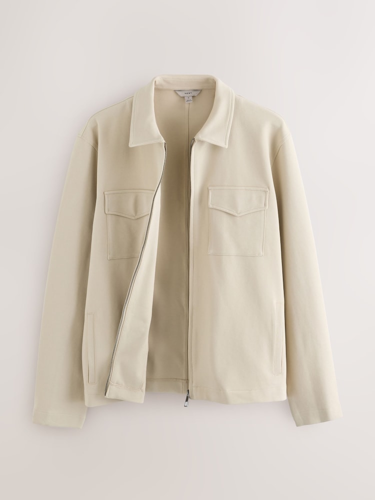 Neutral/Grey Cotton Blend Jersey Shackets 2 Pack - Image 3 of 6