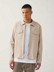 Neutral/Grey Cotton Blend Jersey Shackets 2 Pack - Image 7 of 12