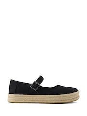 TOMS Carolina Mary Jane Canvas Black Shoes - Image 1 of 5