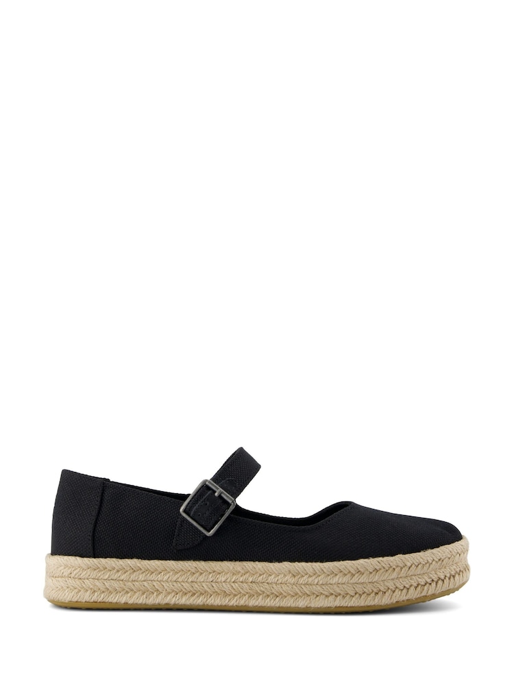 TOMS Carolina Mary Jane Canvas Black Shoes - Image 1 of 5