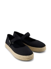 TOMS Carolina Mary Jane Canvas Black Shoes - Image 3 of 5