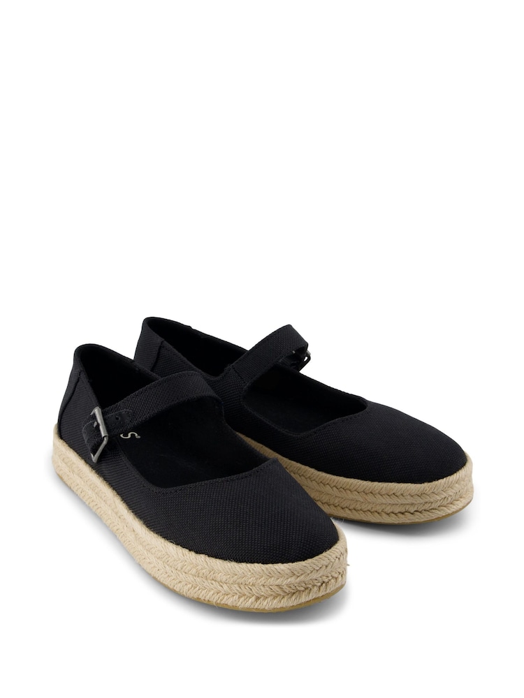 TOMS Carolina Mary Jane Canvas Black Shoes - Image 4 of 6