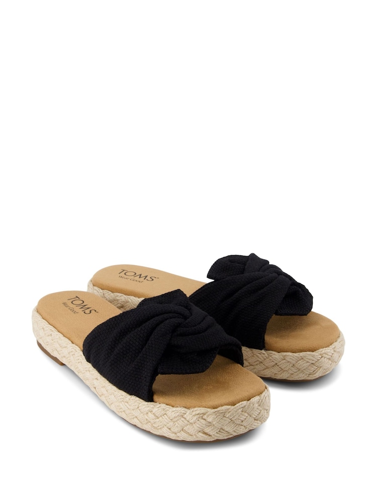TOMS Abby Slide in Beachside Woven Black Sandals - Image 2 of 5
