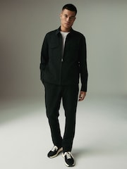 Black Co-ord Jersey Shacket & Trousers 2 Pack Set - Image 1 of 18
