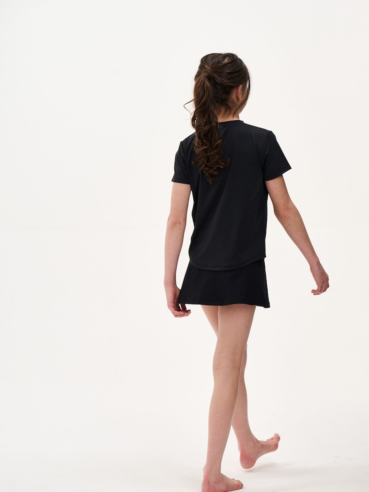 Danskin Cross Front Tennis Black Skirt With Built In Shorts - Image 2 of 5