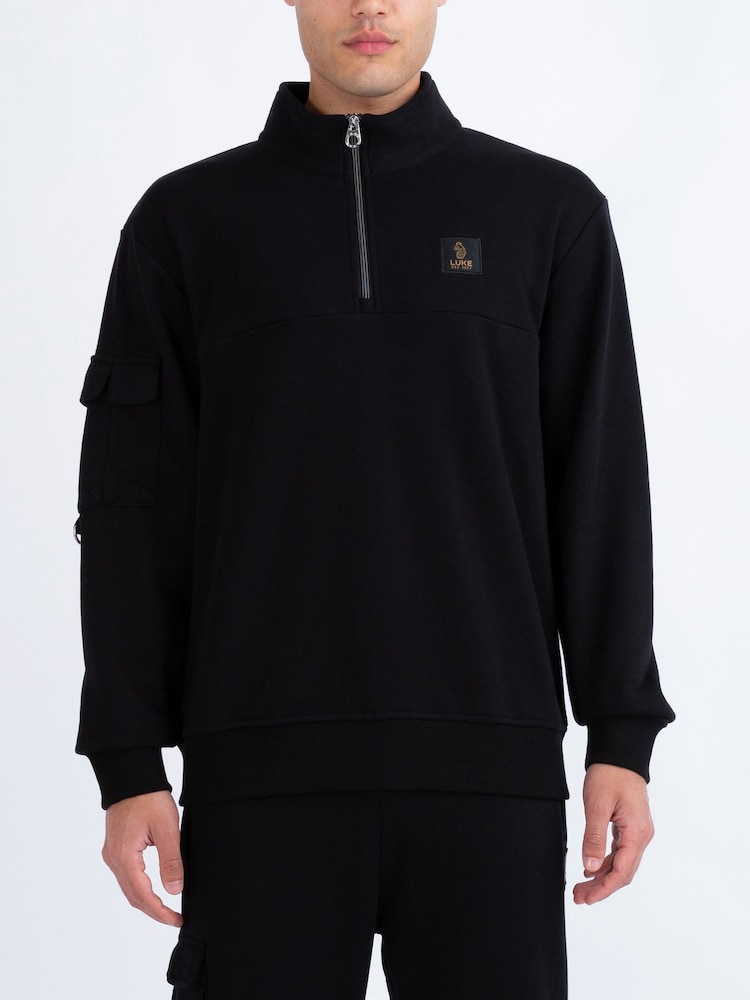 Luke 1977 Davao Quarter Zip Black Sweatshirt - Image 1 of 6