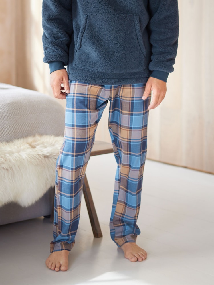 Blue Signature Brushed Woven Check Pyjama Bottoms - Image 1 of 7