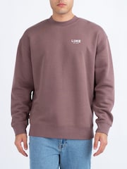 Luke 1977 Relaxed Fit Purple Exceptional Dark Mauve Sweatshirt - Image 1 of 7
