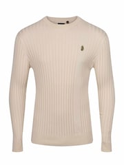 Luke 1977 Spare Rib Knitwear 100% Cotton Jumper - Image 4 of 6