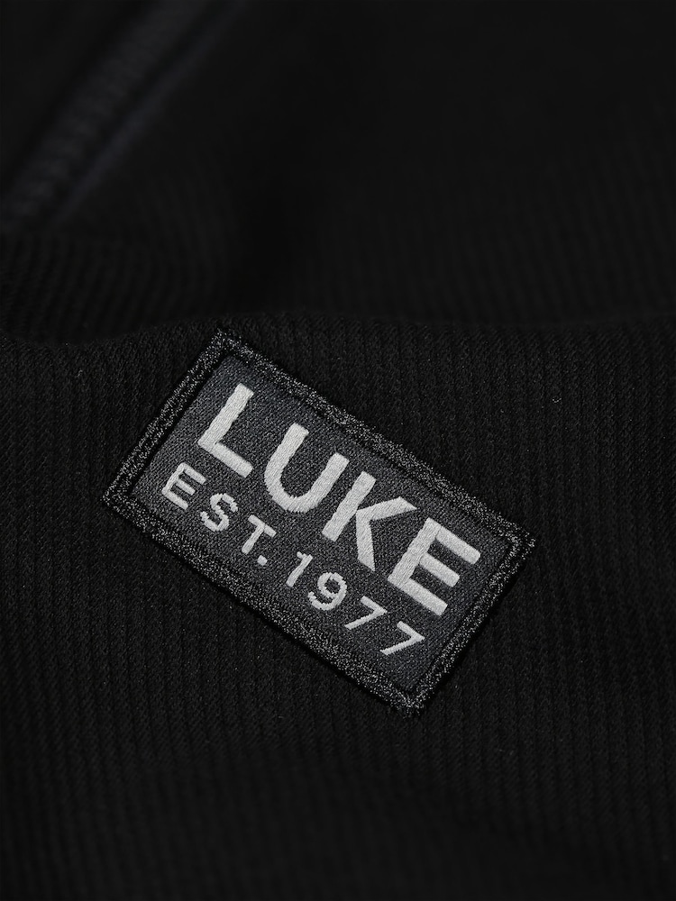 Luke 1977 Malone Zip Through Black Sweat Top - Image 7 of 7
