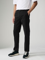 Black Slim Fit Side Elasticated Stretch Chino Trousers - Image 1 of 8