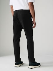 Black Slim Fit Side Elasticated Stretch Chino Trousers - Image 2 of 8