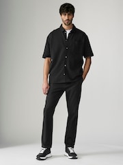 Black Slim Fit Side Elasticated Stretch Chino Trousers - Image 3 of 8