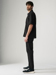 Black Slim Fit Side Elasticated Stretch Chino Trousers - Image 4 of 8