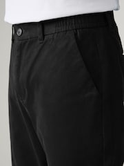 Black Slim Fit Side Elasticated Stretch Chino Trousers - Image 5 of 8