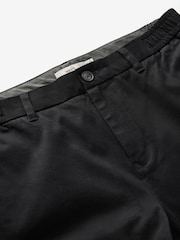 Black Slim Fit Side Elasticated Stretch Chino Trousers - Image 7 of 8