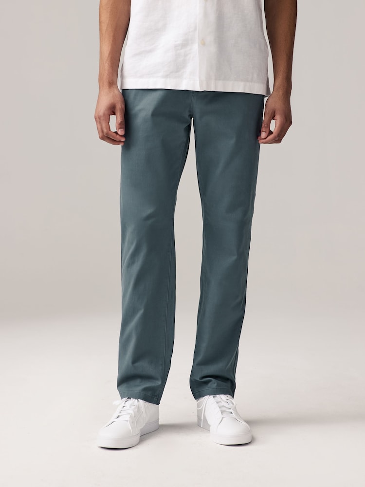 Gris bleu - Slim Fit (Slim Fit) - Pantalon extensible à élastiques latéraux chino - Image 1 of 9