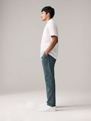 Gris bleu - Slim Fit (Slim Fit) - Pantalon extensible à élastiques latéraux chino - Image 3 of 9