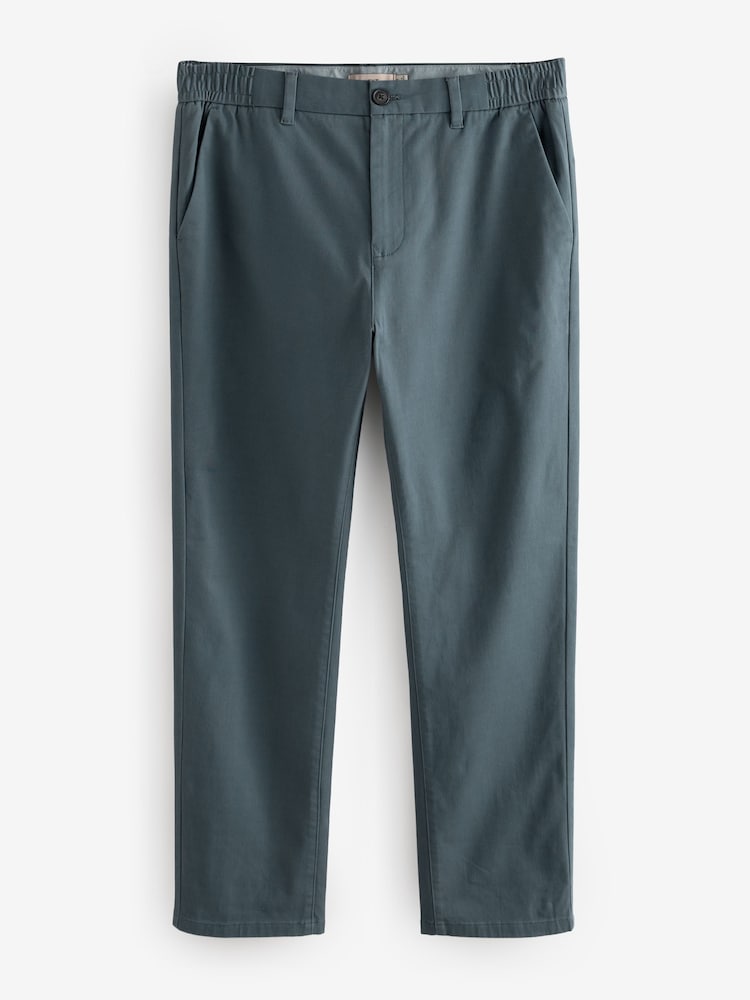 Gris bleu - Slim Fit (Slim Fit) - Pantalon extensible à élastiques latéraux chino - Image 6 of 9