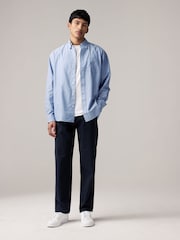 Navy Straight Fit Side Elasticated Stretch Chino Trousers - Image 2 of 5