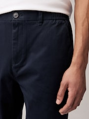 Navy Straight Fit Side Elasticated Stretch Chino Trousers - Image 3 of 5