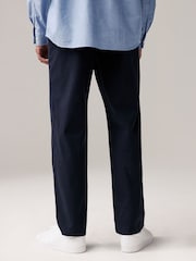 Navy Straight Fit Side Elasticated Stretch Chino Trousers - Image 4 of 5