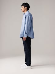 Navy Straight Fit Side Elasticated Stretch Chino Trousers - Image 5 of 5