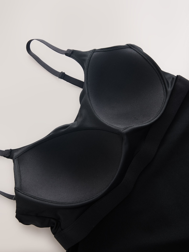 Black Hidden Support Microfibre Cami Top - Image 10 of 10 Black Hidden Support Microfibre Cami Top - Image 10 of 10