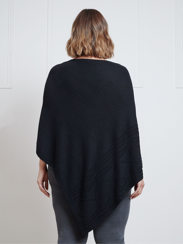 Live Unlimited Black Button Detail Poncho - Image 2 of 4