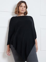 Live Unlimited Black Button Detail Poncho - Image 3 of 4