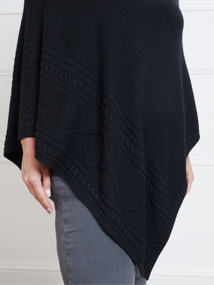 Live Unlimited Black Button Detail Poncho - Image 4 of 4
