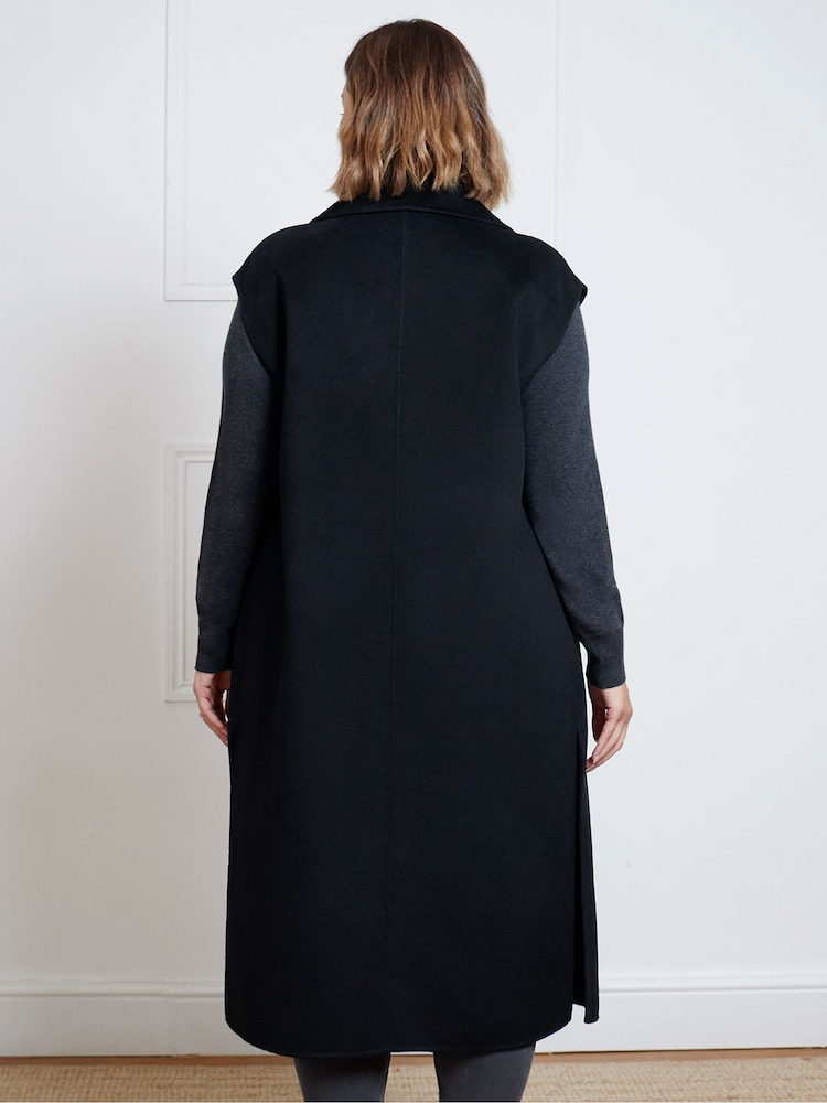 Live Unlimited Black Wool Blend Double Faced Sleeveless Coat - Image 2 of 3