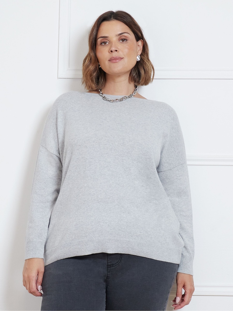 Live Unlimited Grey Wrap Detail Jumper - Image 5 of 5 Live Unlimited Grey Wrap Detail Jumper - Image 5 of 5