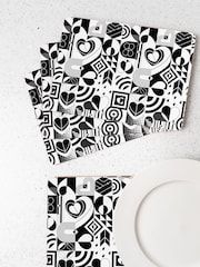 Navigate Set of 4 Black Monochrome Placemats In A Gift Box - Image 1 of 1