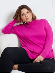 Live Unlimited Pink Mock Neck Jumper - Image 1 of 3