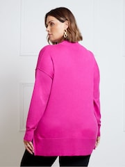Live Unlimited Pink Mock Neck Jumper - Image 2 of 3