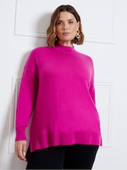 Live Unlimited Pink Mock Neck Jumper - Image 3 of 3