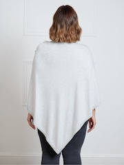 Grau - Live Unlimited Poncho mit Knopfdetails - Bild 4 von 5
