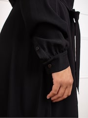 Live Unlimited Black Animal Print Button Through Shirt Dress - Image 3 of 3