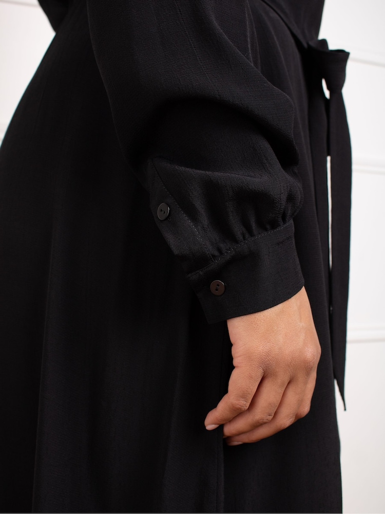 Live Unlimited Black Animal Print Button Through Shirt Dress - Image 3 of 3