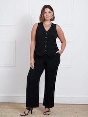 Live Unlimited Petite Button Detail Wide Leg Trousers - Image 1 of 3