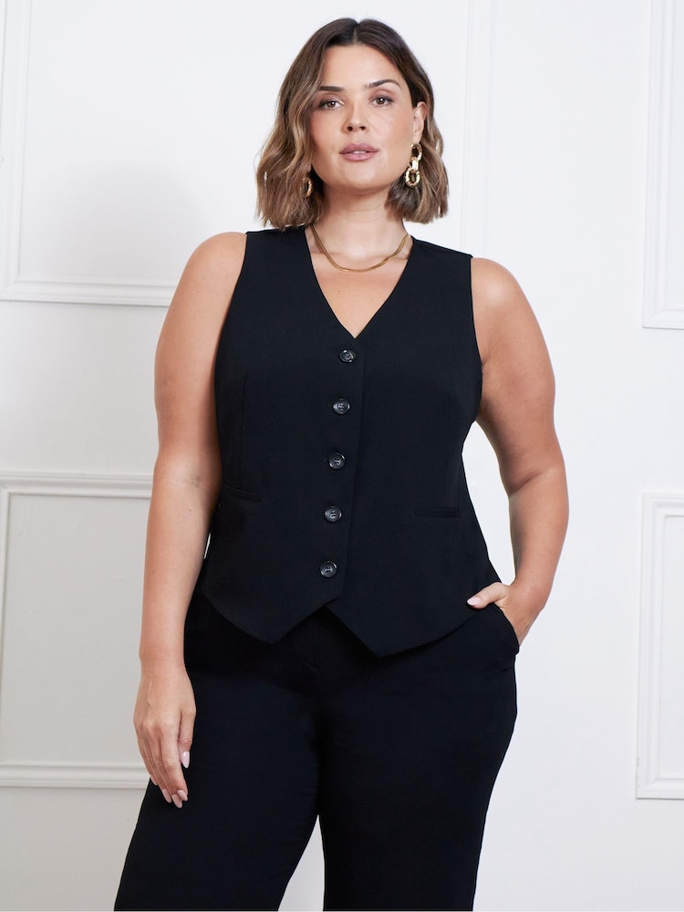 Live Unlimited Petite Button Detail Wide Leg Trousers - Image 2 of 3