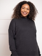 Live Unlimited Grey Mock Neck Jumper - Image 1 of 3
