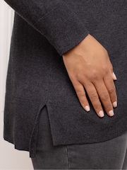 Live Unlimited Grey Mock Neck Jumper - Image 3 of 3